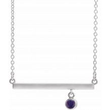 14K White Amethyst Bezel-Set 18 Bar Necklace - 869056090P