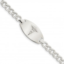 Quality Gold Sterling Silver Medical Jewelry Curb Link Bracelet - XSM156-7.25