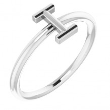 14K White Initial I Ring - 51895149P