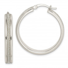 Quality Gold Sterling Silver Glitter Infused Hoop Earrings - QE14183