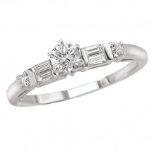 14k White Gold Complete Diamond Engagement Ring