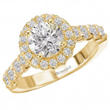 18k Yellow Gold Halo Diamond Engagement Ring