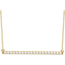 14K Yellow 1/2 CTW Diamond Bar 16-18 Necklace - 65108460006P