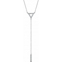 14K White 1/6 CTW Diamond Triangle & Bar Y 16-18 Necklace - 65230060000P