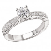 14k White Gold Complete Diamond Engagement Ring