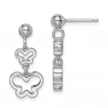 Quality Gold Sterling Silver Rhodium-plated Butterfly Dangle Earrings - QE14998