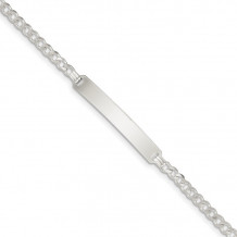 Quality Gold Sterling Silver Curb Link ID Bracelet - QCD100-8