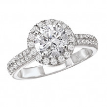 La Vie 14k White Gold Halo Semi-Mount Engagement Ring