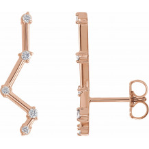 14K Rose 1/10 CTW Diamond Constellation Earring Climbers - 86903602P