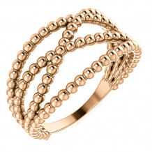 14k Rose Gold Stuller Beaded Fashion Ring