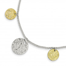 Quality Gold Sterling Silver & Vermeil Polished & Textured Bracelet - QG2947-7.5