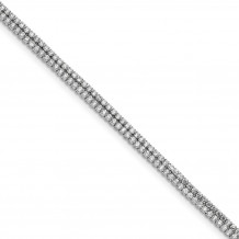 Quality Gold Sterling Silver Rhodium-plated CZ  1.5 inch ext. Bracelet - QX968CZ