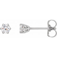 14K White 3.2 mm SI2-SI3 1/4 CTW Diamond 6-Prong Wire Basket Earrings - 292366100P