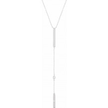 14K White .06 CTW Diamond Bar 16-18 Necklace - 65230260000P