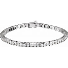 14K White 4 CTW Diamond Line 7 1/4 Bracelet - 6741360001P