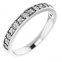 14K White 1/6 CTW Diamond Floral Anniversary Band - 124186600P