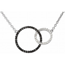 14K White 1/3 CTW Black & White Diamond Circle 18 Necklace - 68806101P
