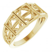 14K Yellow Stackable Lattice Ring - 52019102P