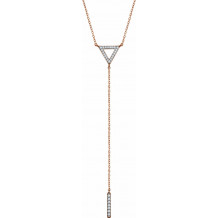 14K Rose 1/6 CTW Diamond Triangle & Bar Y 16-18 Necklace - 65230060002P