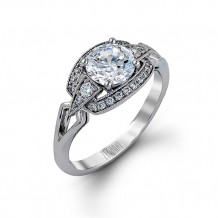 Zeghani 14k White Gold Diamond Engagement Ring