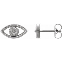 14K White Evil Eye Earrings - 86885600P