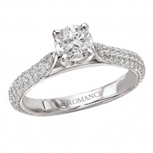 Romance 18k White Gold Semi-Mount Diamond Engagement Ring