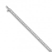 Quality Gold 14k White Gold 2.25mm Princess 5ct Diamond Tennis Bracelet - X10023WAA