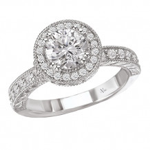 La Vie 14k White Gold Halo Semi-Mount Engagement Ring