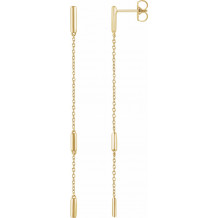 14K Yellow Bar Chain Earrings - 65233160001P