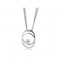 14k White Gold Breuning Cultured Pearl Pendant