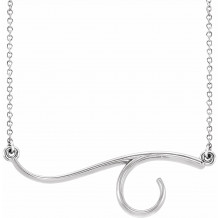 14K White Freeform Bar 16 Necklace - 86304101P