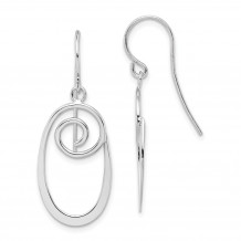 Quality Gold Sterling Silver Rhodium-plated Oval Swirl Dangle Earrings - QE15026