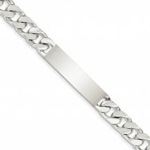 Quality Gold Sterling Silver 8.5inch Polished Engraveable Curb Link ID Bracelet - QID136-8.5