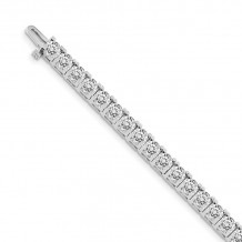 Quality Gold 14k White Gold AA Diamond Tennis Bracelet - X2048WAA