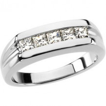 Platinum 3/4 CTW Diamond Men's Five-Stone Ring - 66409115059P