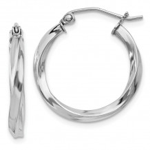 Quality Gold Sterling Silver Rhodium-plated 2.5mm Twisted Hoop Earrings - QE4569