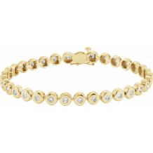 14K Yellow 2 CTW Diamond Bezel-Set Line 7 Bracelet - 6740060002P