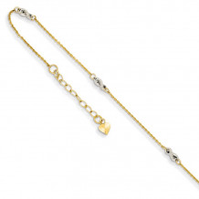 Quality Gold 14k Two Tone Cable Chain Chain Anklet - ANK271-9