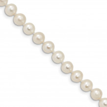 Quality Gold Sterling Silver Rhodium  6-7mm White Freshwater Cultured Pearl Bracelet - QH4726-7.25