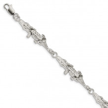 Quality Gold Sterling Silver Alligator Bracelet - QA9-7