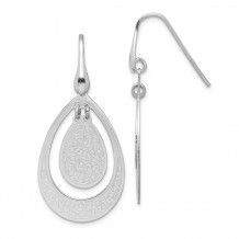 Quality Gold Sterling Silver Rhodium-plated Textured Teardrop Dangle Earrings - QE15195