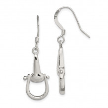 Quality Gold Sterling Silver Polished Stirrup Dangle Earrings - QE6939
