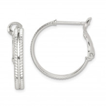 Quality Gold Sterling Silver Milgrain 20x3 Omega Back Hoop Earrings - QE14924