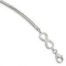 Quality Gold Sterling Silver Infinity Symbol Bracelet - QG3814-7.5