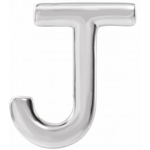 14K White Single Initial J Earring - 86800155P