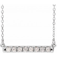 14K White 1/4 CTW Diamond French-Set Bar 18 Necklace - 86969715P