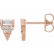 14K Rose 1/4 CTW Diamond Geometric Earrings - 87063602P