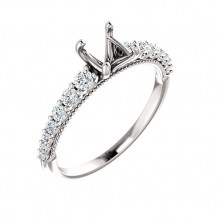 Stuller 14k White Gold Round Diamond Semi-mounting Engagement Ring