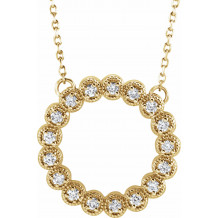 14K Yellow 1/4 CTW Diamond Circle 16-18  Necklace - 86708606P