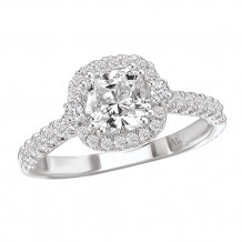 La Vie 14k White Gold Halo Semi-Mount Diamond Engagement Ring